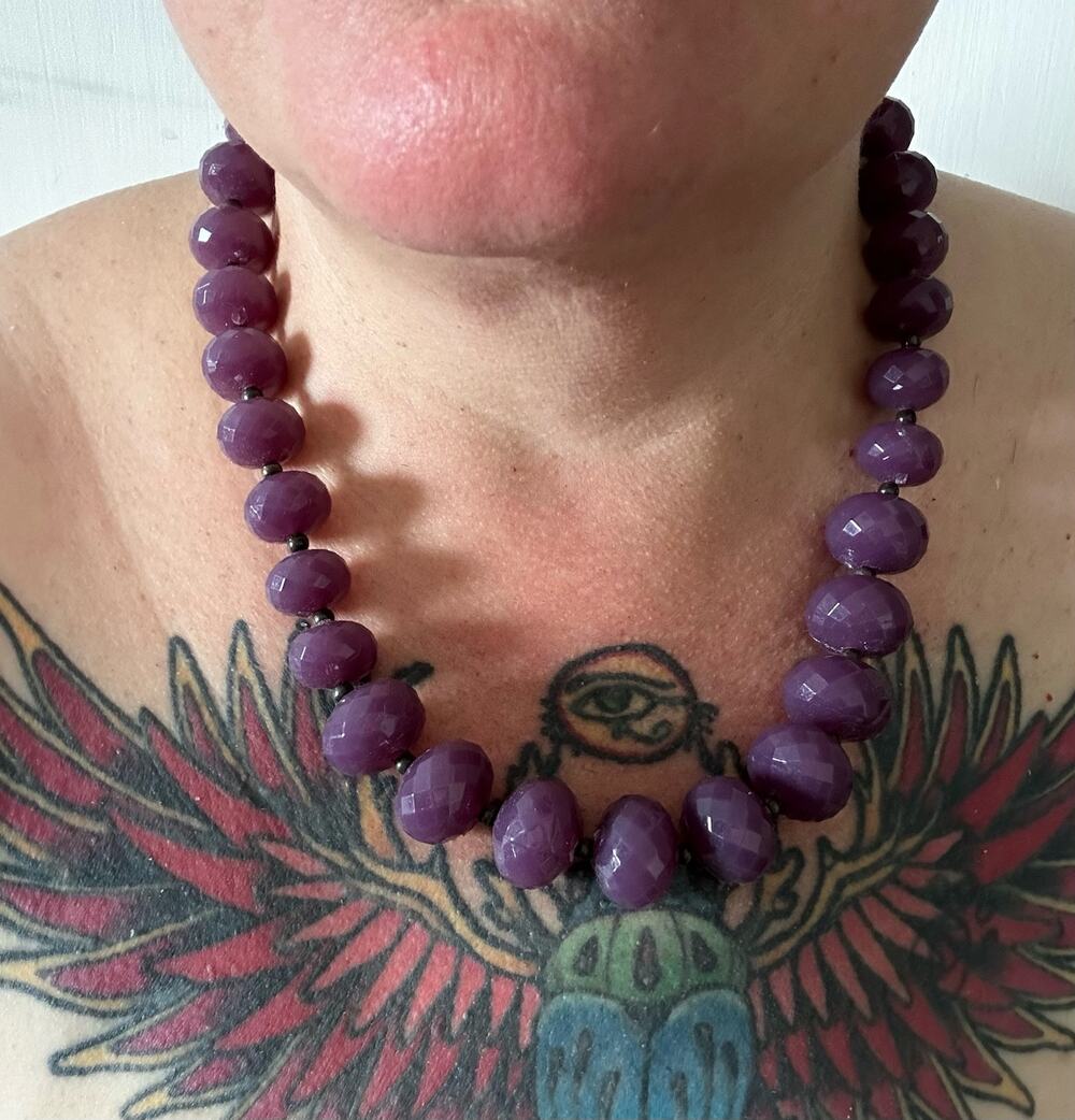 Purple Beaded Avon Necklace